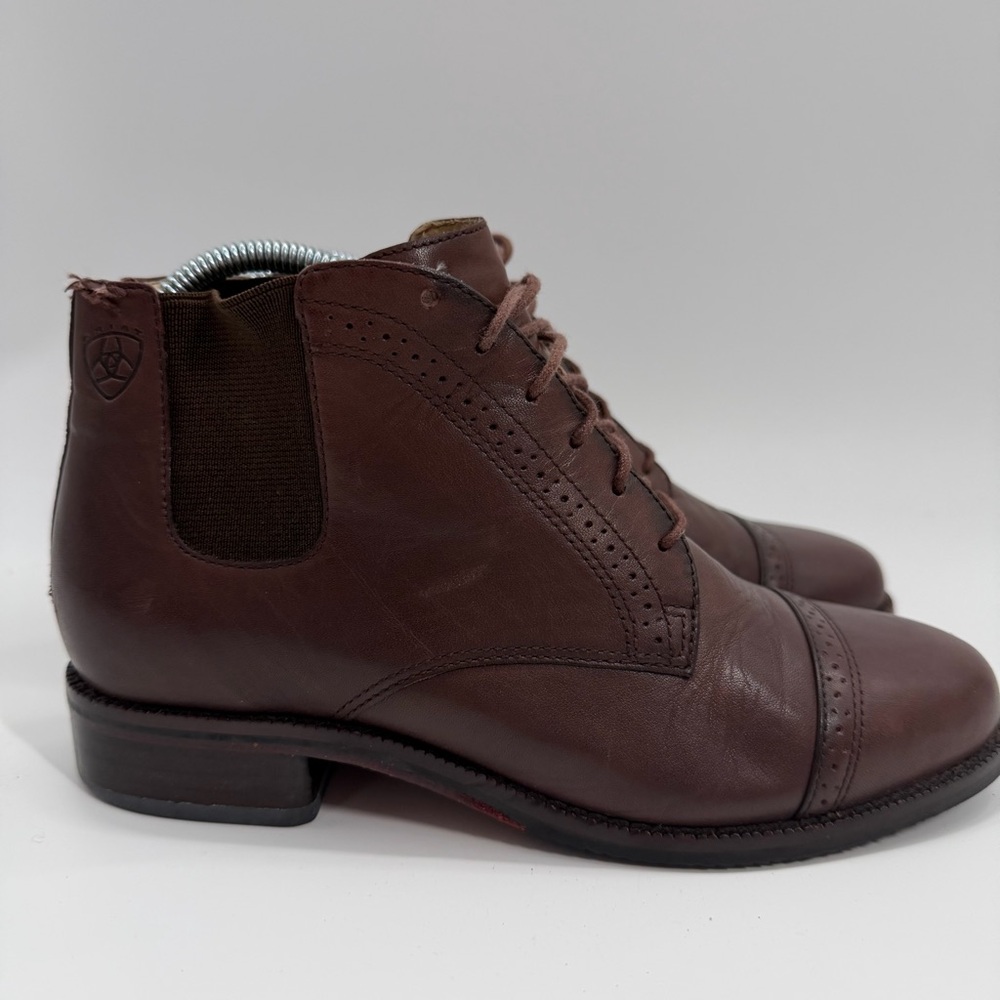 Ariat Brown Leather Western Chelsea Lace Up Boot - Picture 2 of 14